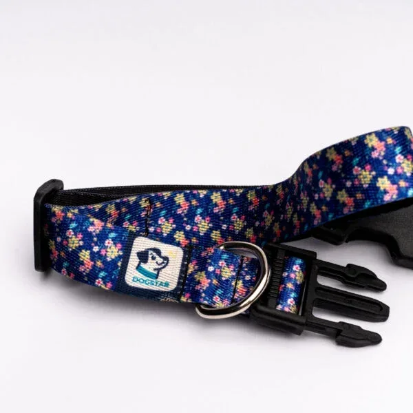 Collar Azul con Flores para perro